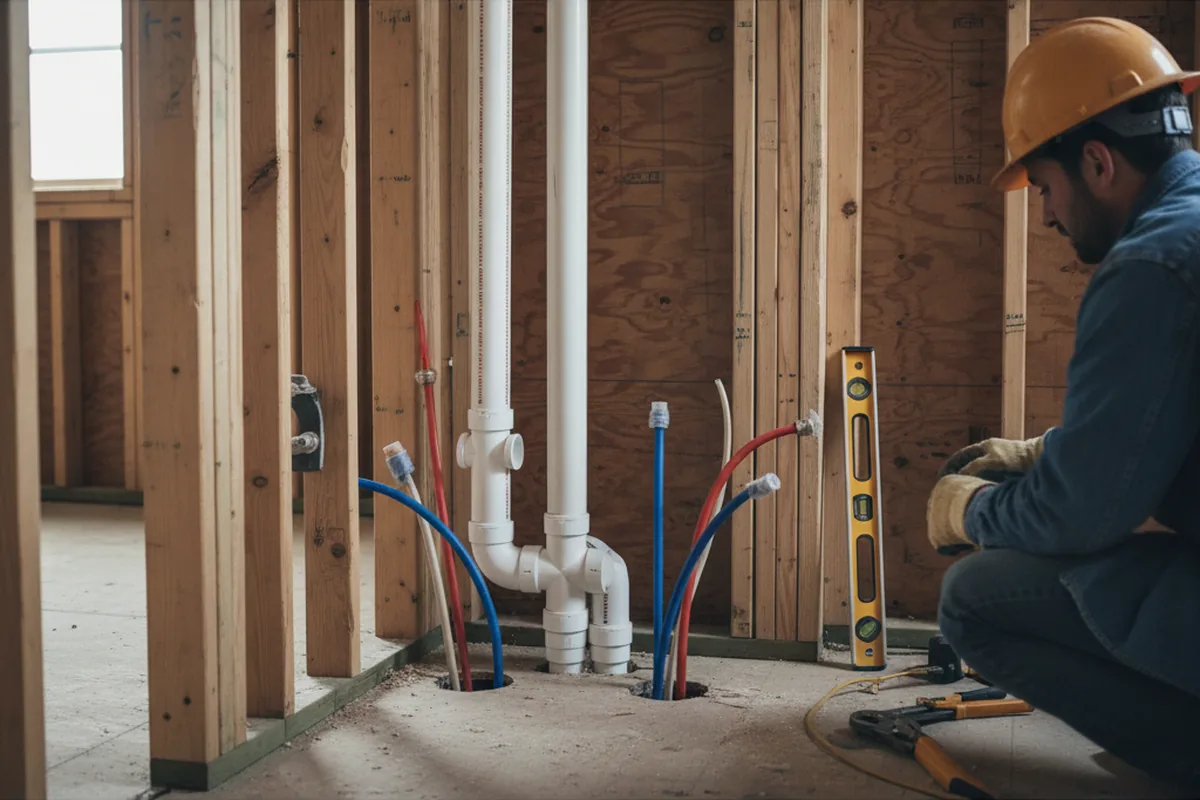 Drain and supply rough-in during Leak Detection in Saratoga